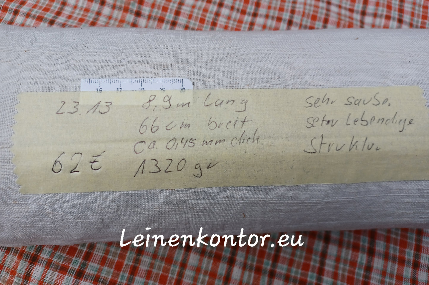 23.13 (8,9m x 0,66m x 0,45mm) Altes Bauernleinen Landhaus Leinenstoff Leinenballen