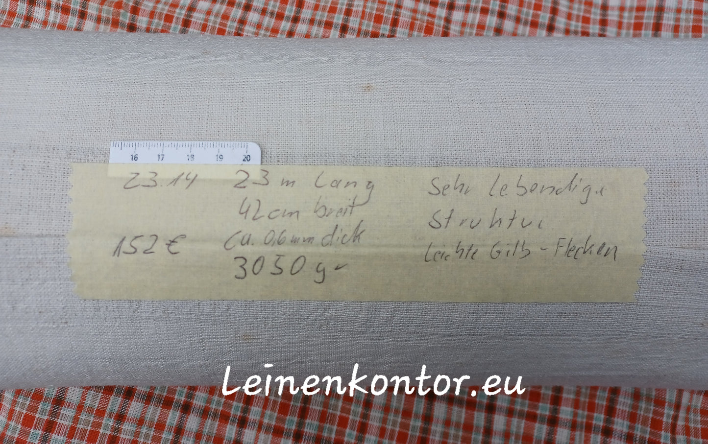 23.14 (23m x 0,6m x 0,6mm) Altes Bauernleinen Landhaus Leinenstoff Leinenballen
