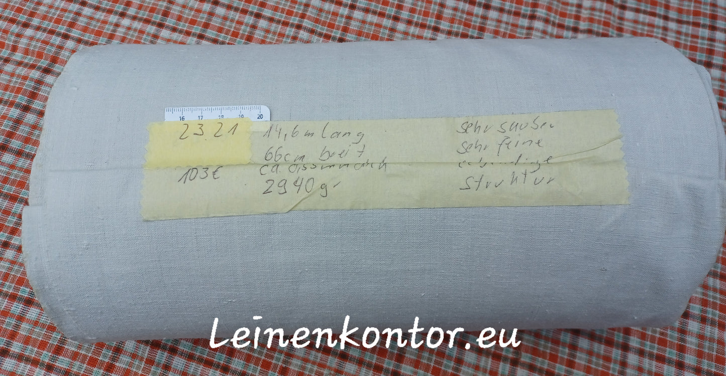 23.21 (14.6m x 0,66m x 0,55mm) Altes Bauernleinen Landhaus Leinenstoff Leinenballen