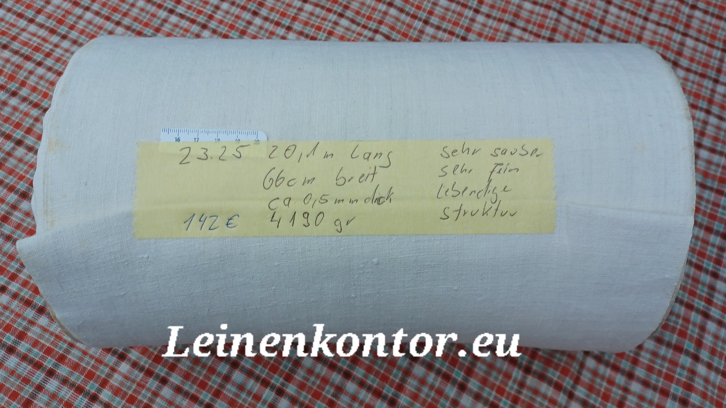 23.25 (20,1m x 0,66m x 0,5mm) Altes Bauernleinen Landhaus Leinenstoff Leinenballen