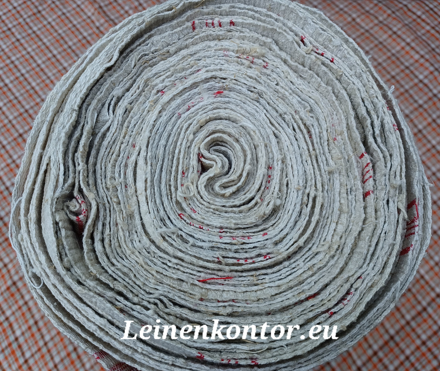 23.58 (22,3m x 0,43m x 0,8mm) Altes Bauernleinen Landhaus Leinenstoff Leinenballen