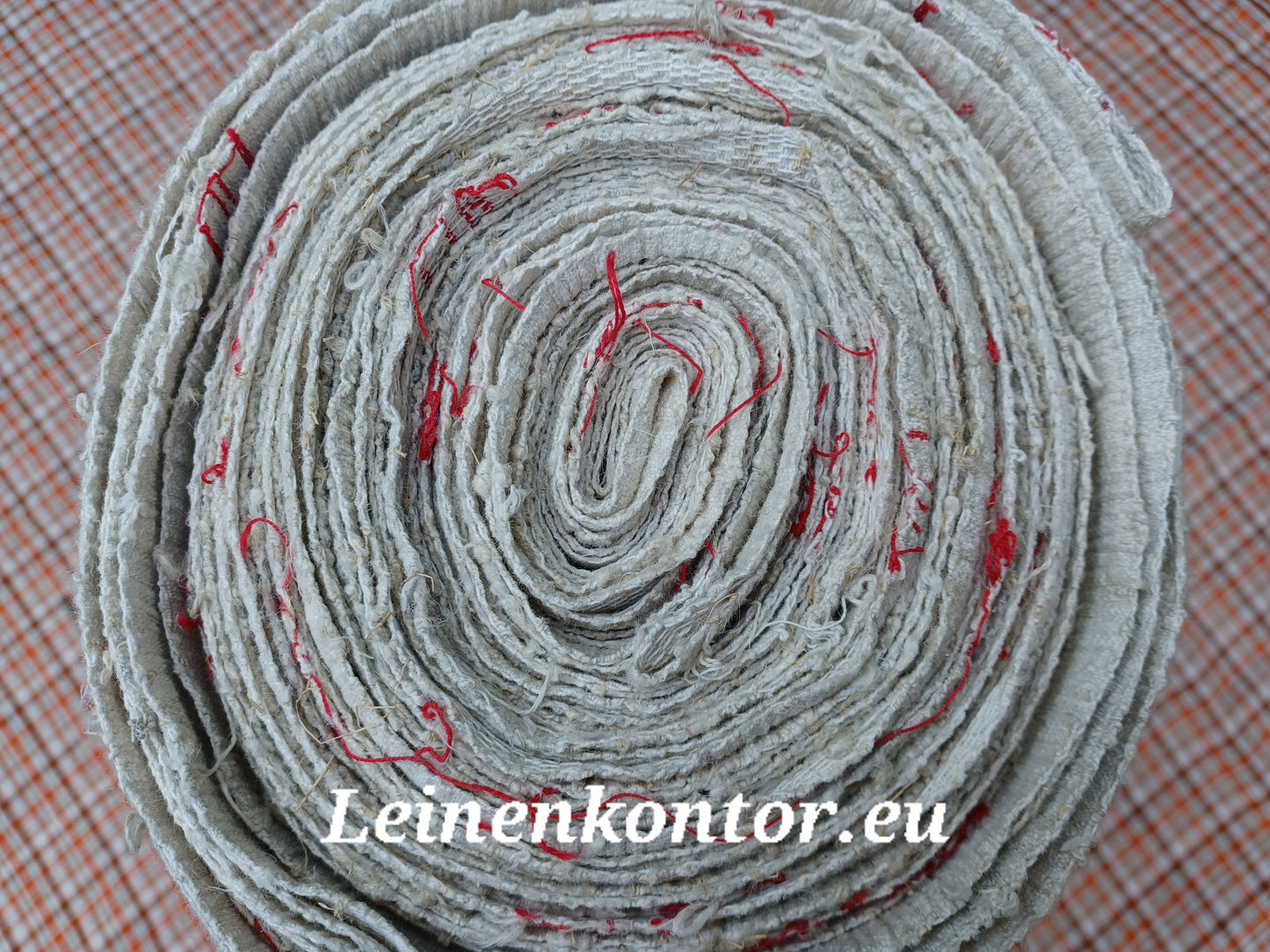 23.58 (22,3m x 0,43m x 0,8mm) Altes Bauernleinen Landhaus Leinenstoff Leinenballen