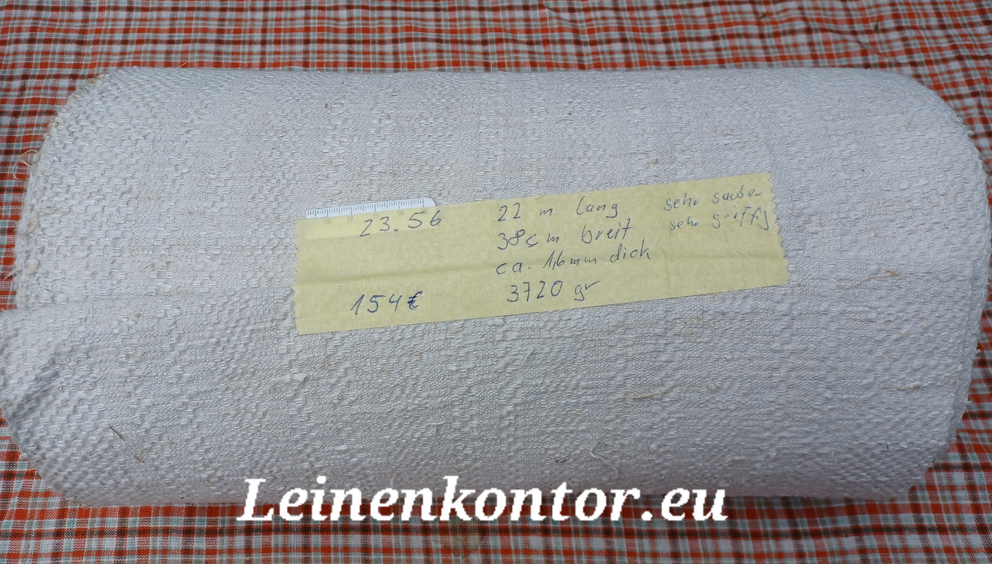 23.56 (22m x 0,38m x 1,6mm) Altes Bauernleinen Landhaus Leinenstoff Leinenballen