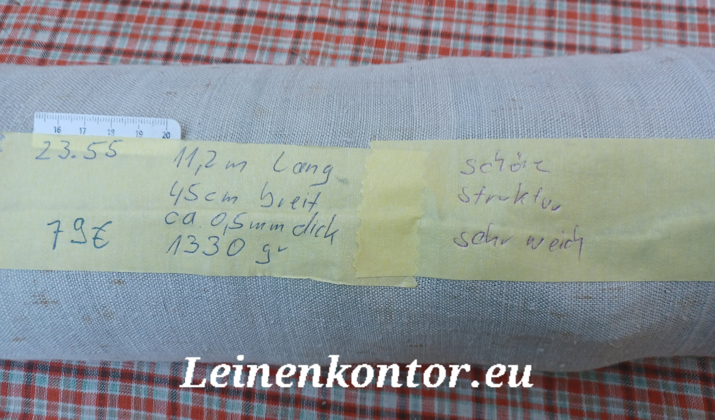 23.55 (11,2m x 0,45m x 0,5mm) Altes Bauernleinen Landhaus Leinenstoff Leinenballen