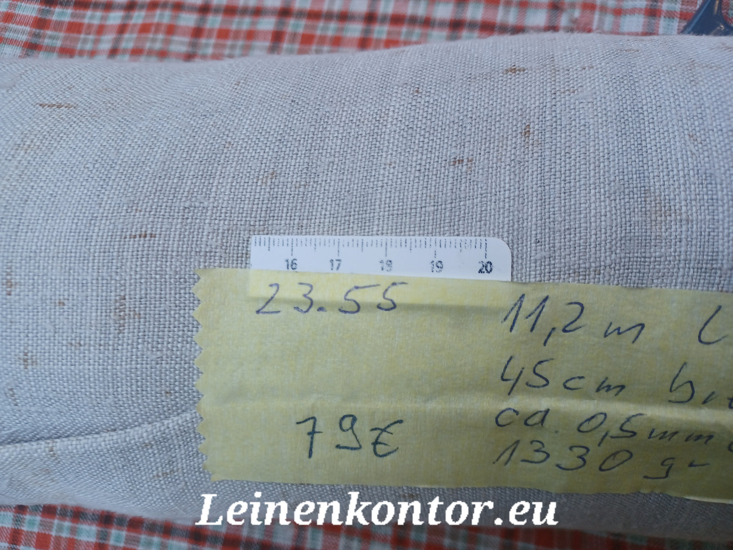 23.55 (11,2m x 0,45m x 0,5mm) Altes Bauernleinen Landhaus Leinenstoff Leinenballen