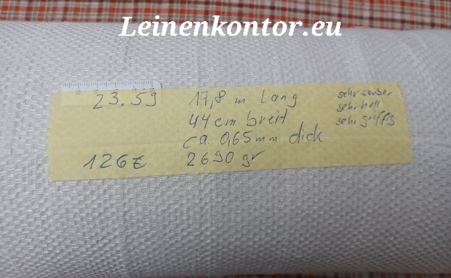 23.59 (17,8m x 0,44m x 0,65mm) Altes Bauernleinen Landhaus Leinenstoff Leinenballen