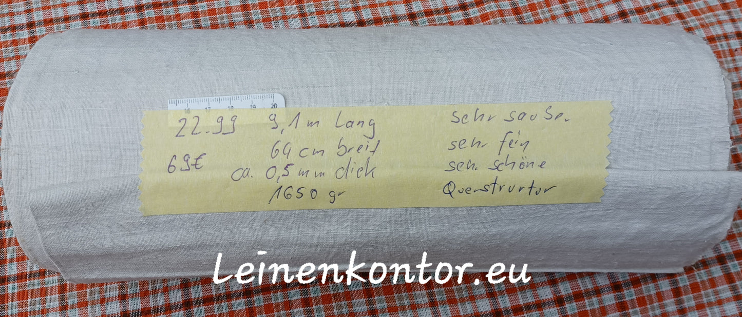 22.99 (9,1m x 0,64m x 0,5mm) Altes Bauernleinen Landhaus Leinenstoff Leinenballen