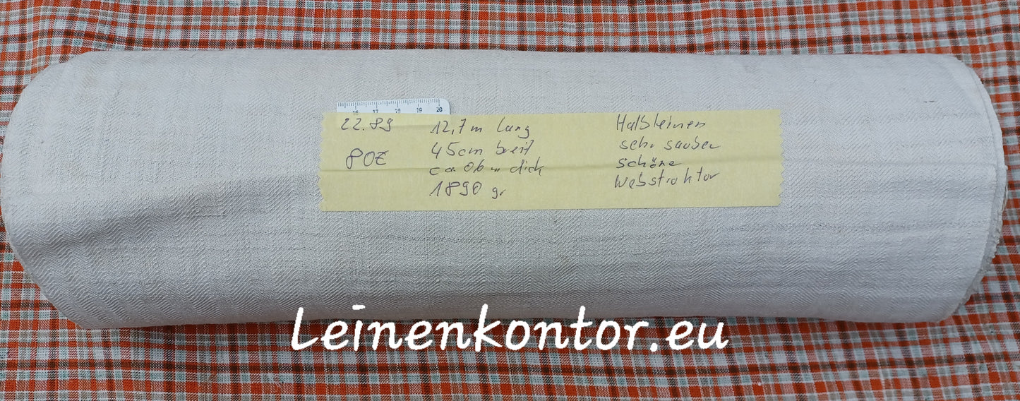 22.89 (12,7m x 0,45m x 0,6mm) Altes Bauernleinen Landhaus Leinenstoff Leinenballen
