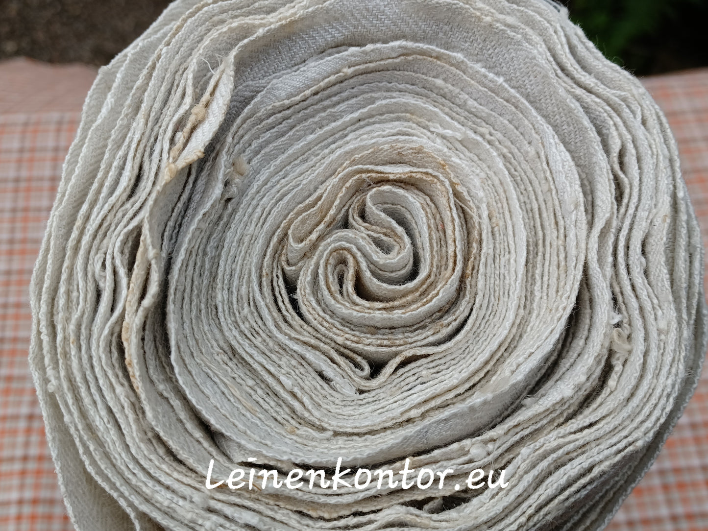 22.89 (12,7m x 0,45m x 0,6mm) Altes Bauernleinen Landhaus Leinenstoff Leinenballen