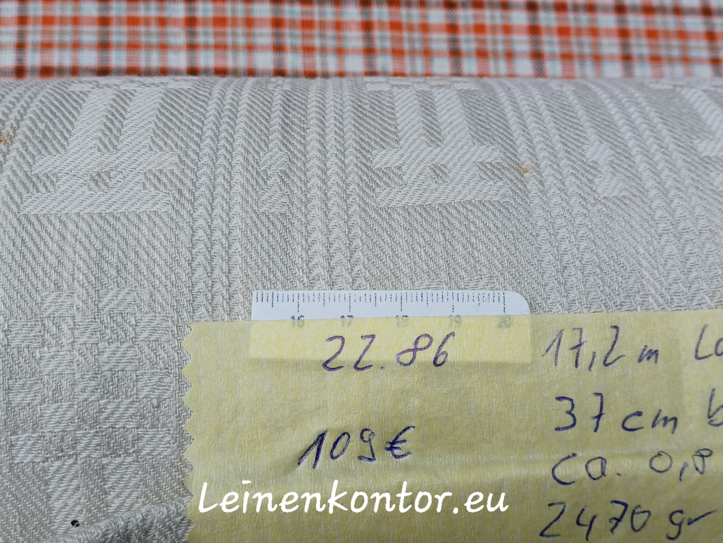 22.86 (17.2m x 0,37m x 0,8mm) Altes Bauernleinen Landhaus Leinenstoff Leinenballen