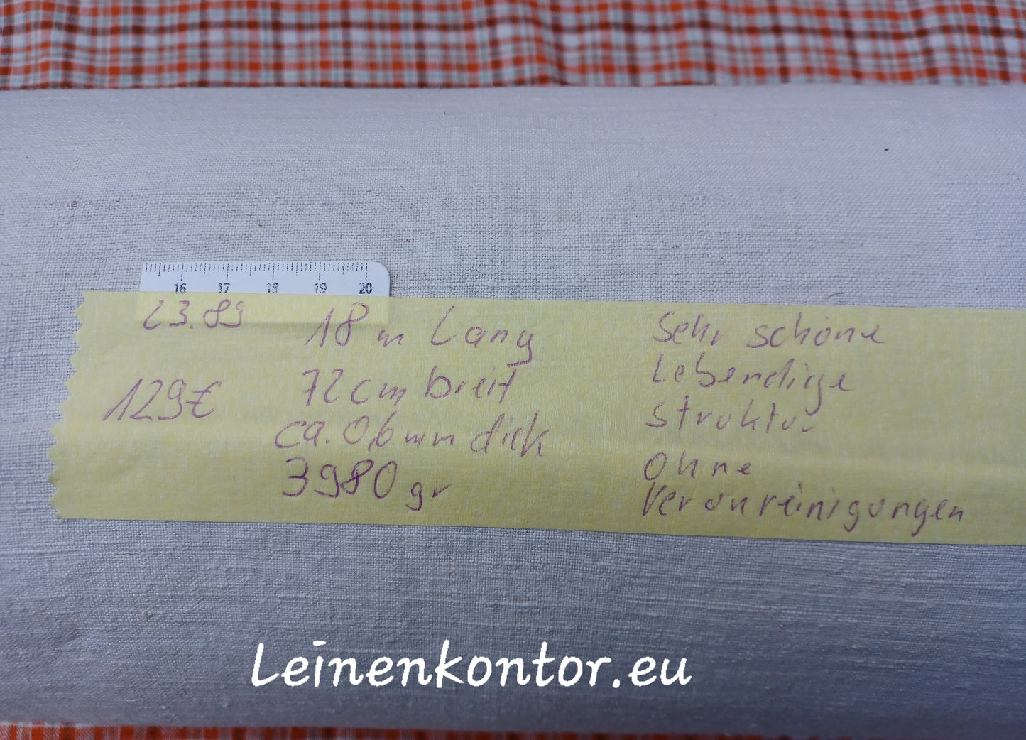 23.89 (18m x 0,72m x 0,6mm) Altes Bauernleinen Landhaus Leinenstoff Leinenballen