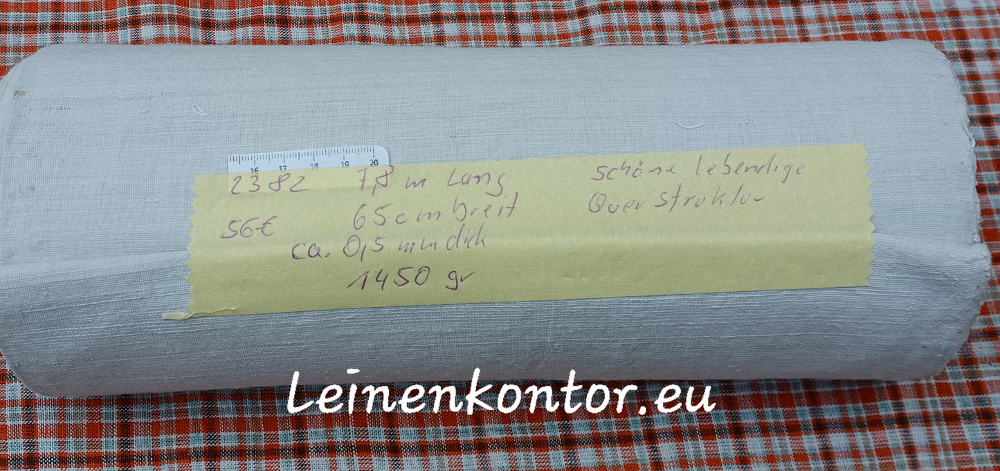 23.82 (7,8m x 0,65m x 0,5mm) Altes Bauernleinen Landhaus Leinenstoff Leinenballen