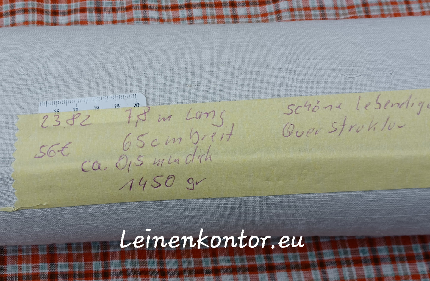 23.82 (7,8m x 0,65m x 0,5mm) Altes Bauernleinen Landhaus Leinenstoff Leinenballen