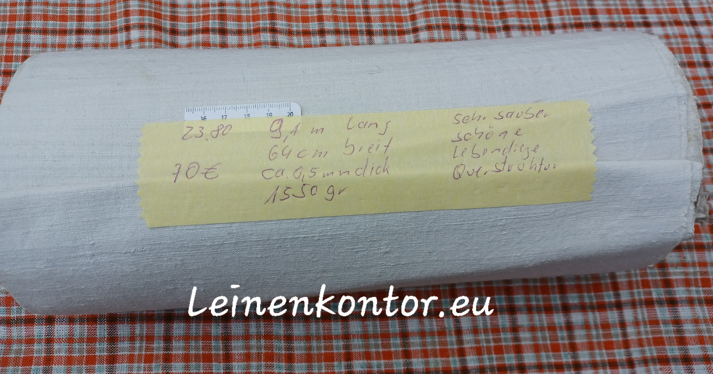 23.80 (9,1m x 0,64m x 0,5mm) Altes Bauernleinen Landhaus Leinenstoff Leinenballen
