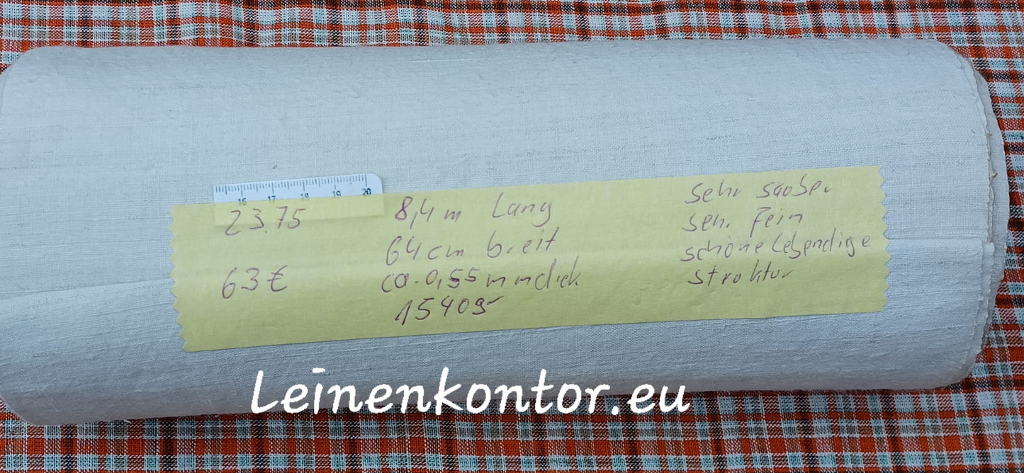 23.75 (8,4m x 0,64m x 0,55mm) Altes Bauernleinen Landhaus Leinenstoff Leinenballen