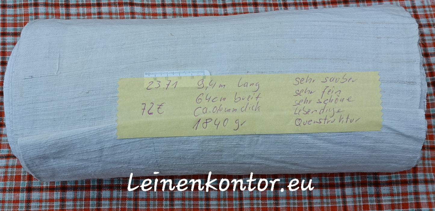 23.71 (9,4m x 0,64m x 0,6mm) Altes Bauernleinen Landhaus Leinenstoff Leinenballen