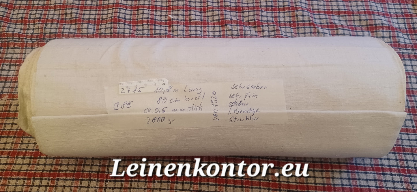 27.15 (10,8m x 0,80m x 0,5mm 2800gr) Altes Bauernleinen Landhaus Leinenstoff Leinenballen