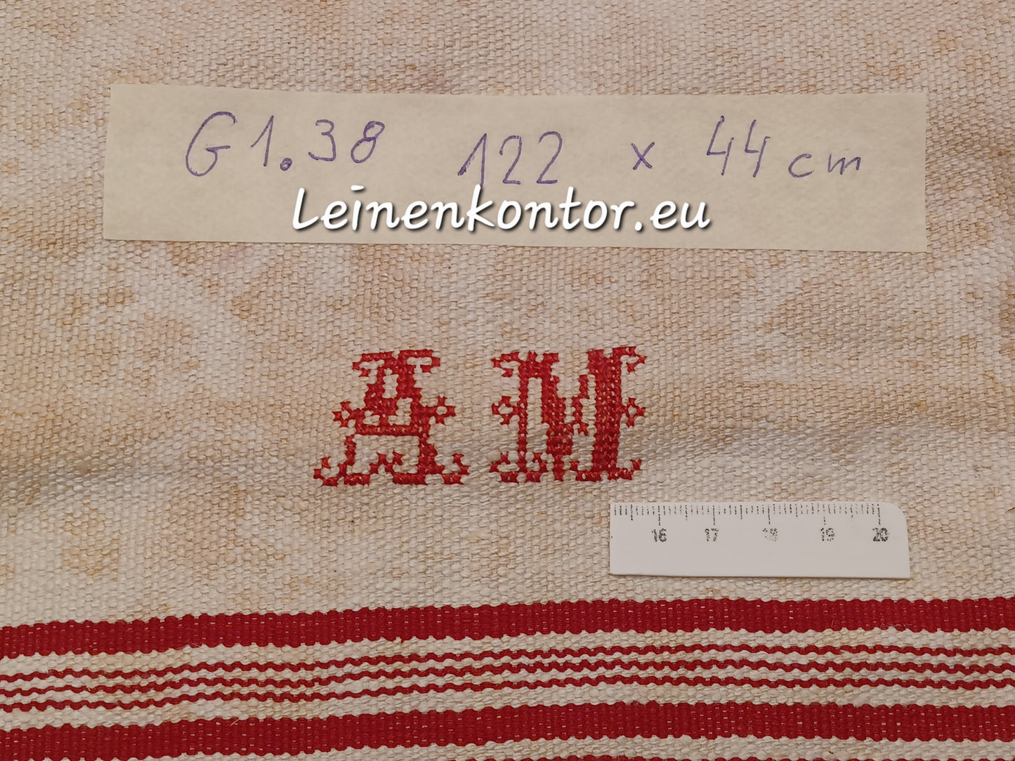 G1.38 (122cm x 44cm) Halbleinenhandtücher Geschirrhandtuch Altes Bauerleinen Landhaus Leinenstoff Leinenhandtücher
