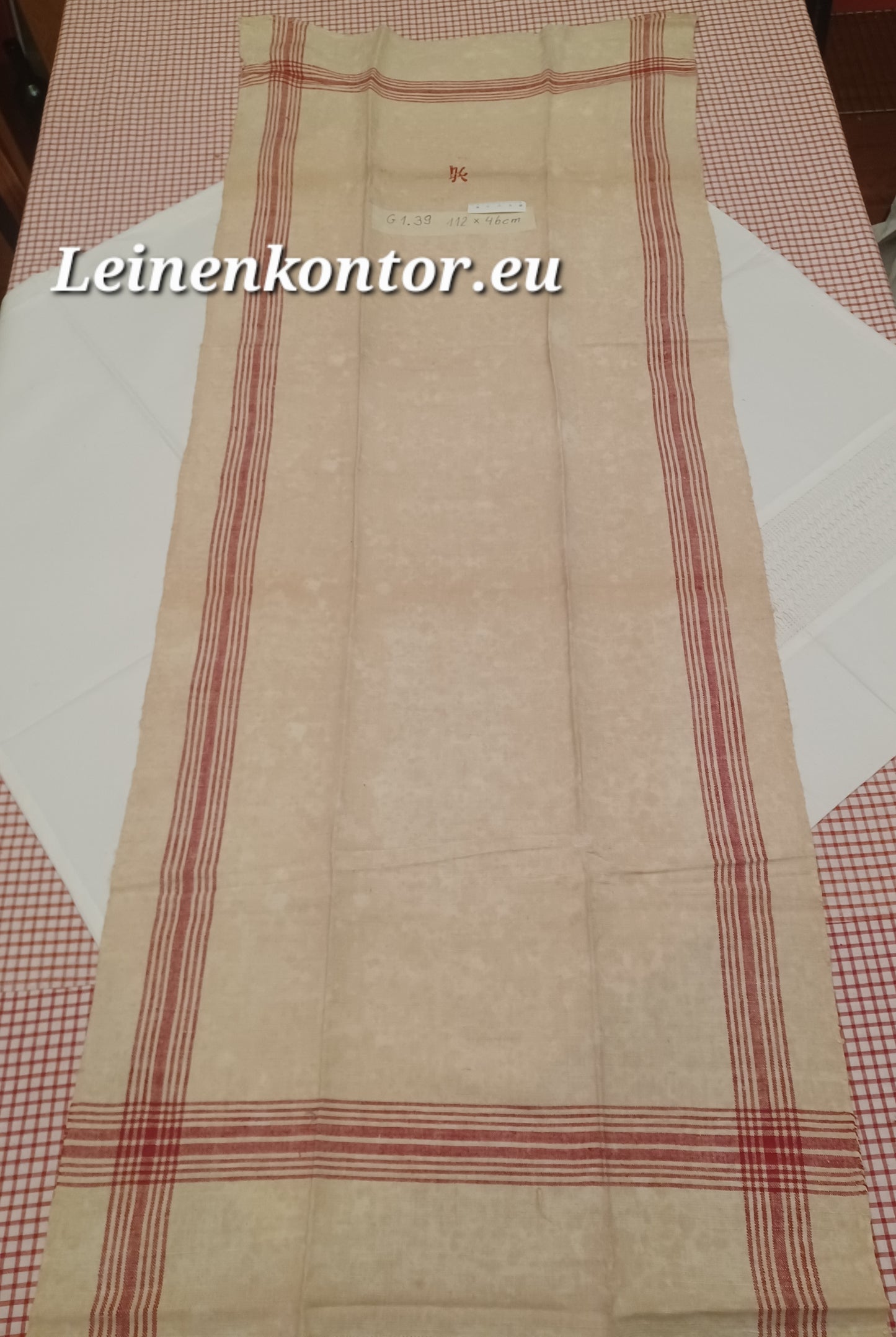 G1.39 (112cm x 46cm) Geschirrhandtuch Altes Bauerleinen Landhaus Leinenstoff Leinenhandtücher