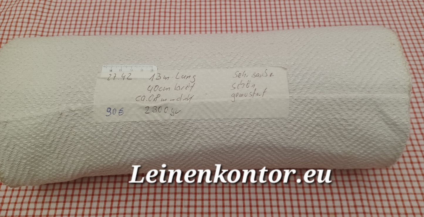 27.42 (13m x 0,40m x 0,8mm, 2300gr) Halbleinen, Altes Bauernleinen Landhaus Leinenstoff Leinenballen (Kopie)