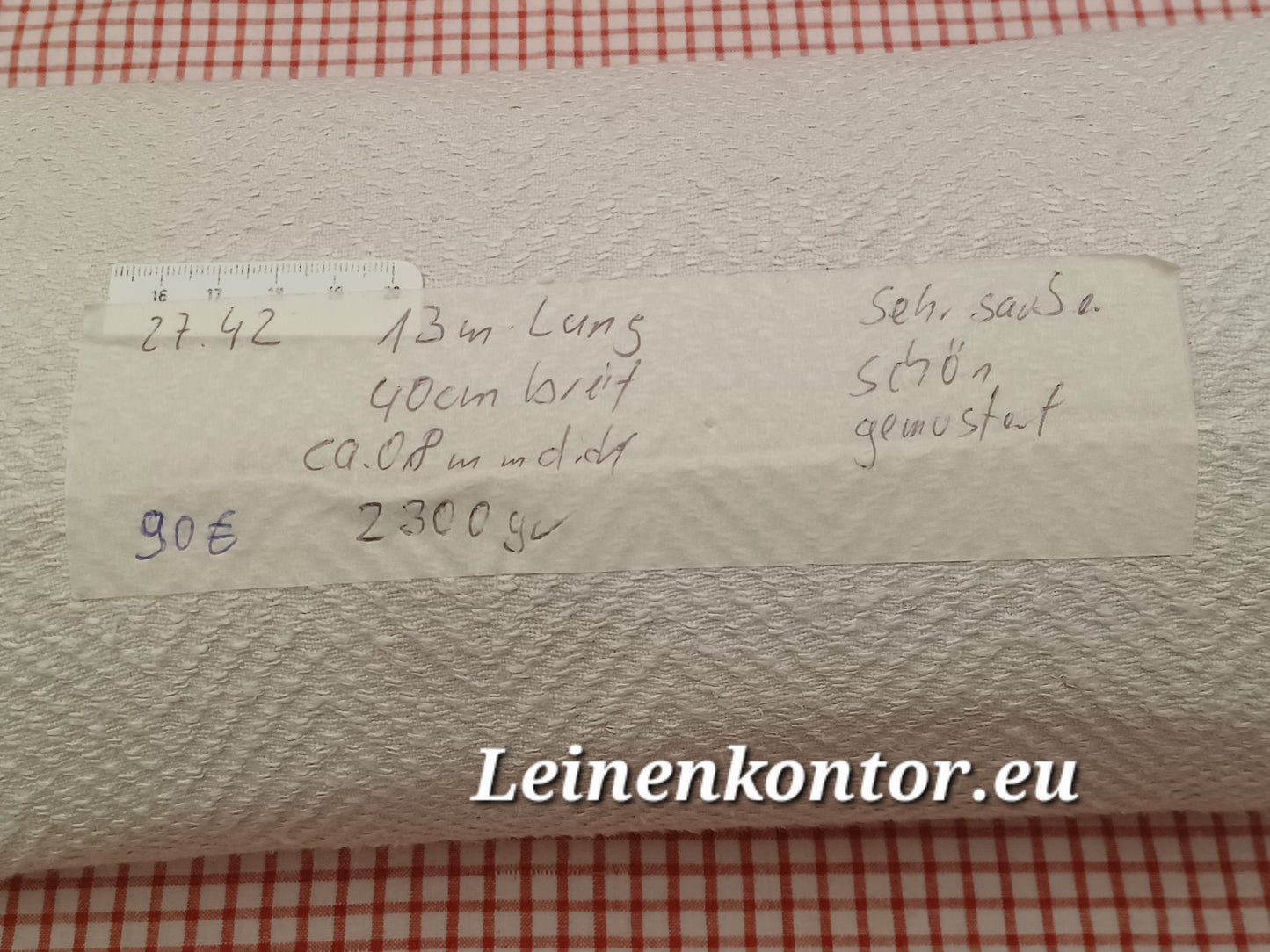 27.42 (13m x 0,40m x 0,8mm, 2300gr) Halbleinen, Altes Bauernleinen Landhaus Leinenstoff Leinenballen (Kopie)