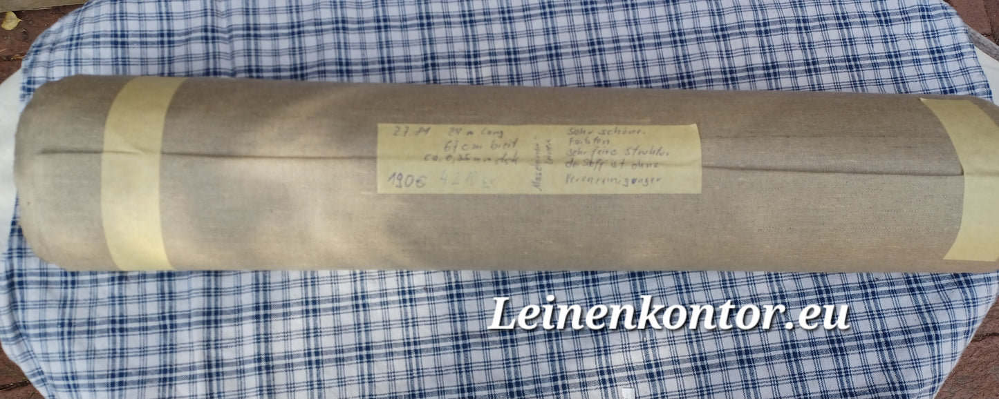 27.81 (24m x 0,67m x 0,35mm) Altes Bauernleinen Landhaus Leinenstoff Leinenballen