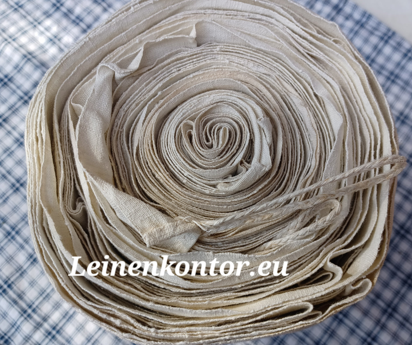 27.84 (16,7m x 0,52m x 0,5mm) Altes Bauernleinen Landhaus Leinenstoff Leinenballen