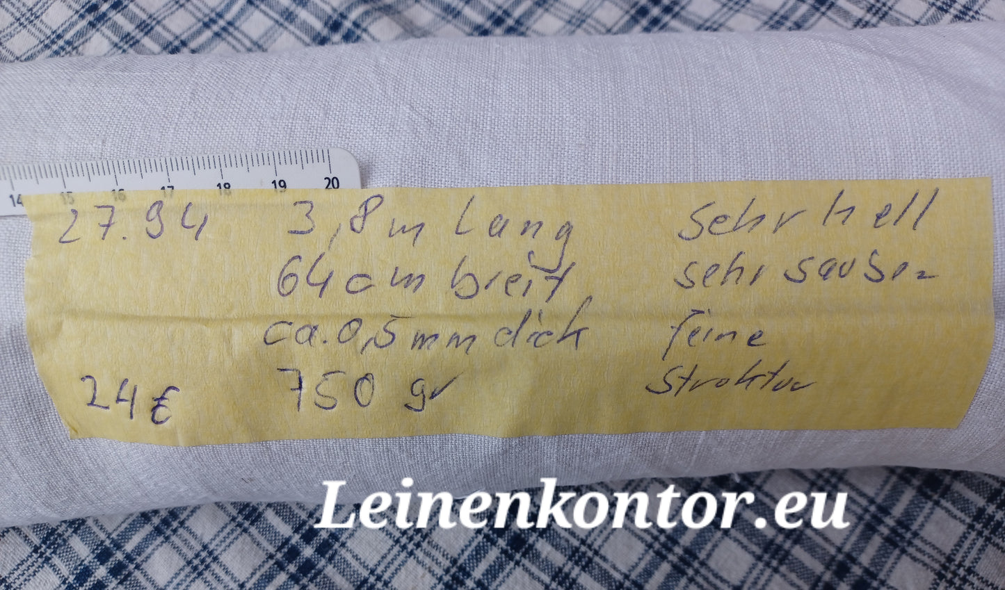27.94 (3,8m x 0,64m x 0,5mm) Altes Bauernleinen Landhaus Leinenstoff Leinenballen