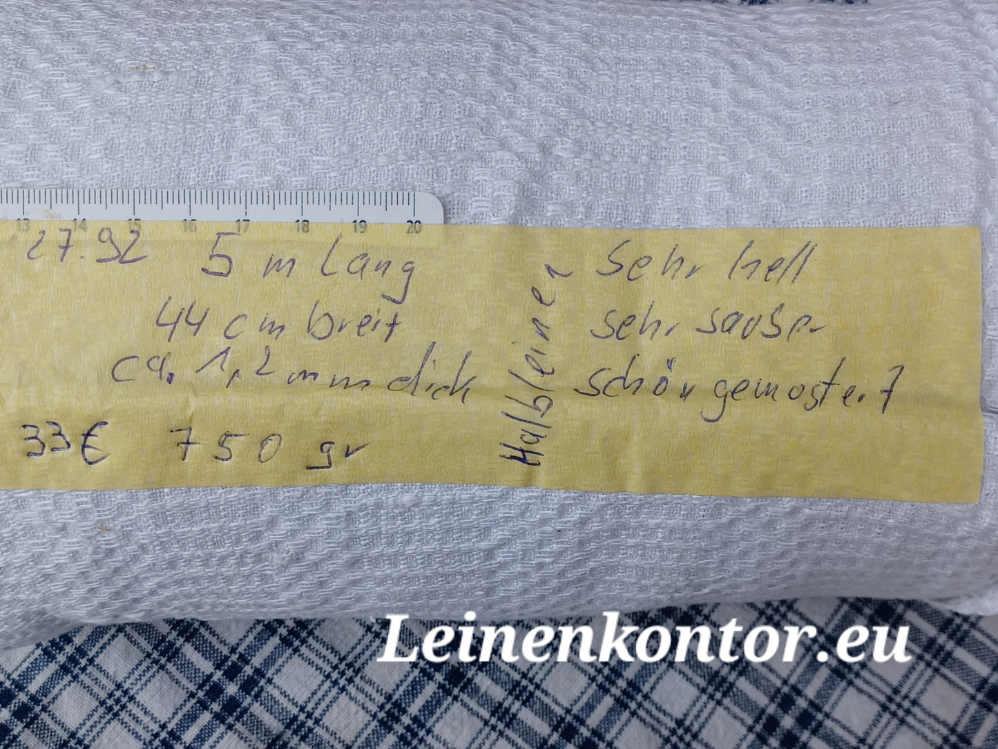 27.92 (5m x 0,44m x 1,2mm) Halbleinen Altes Bauernleinen Landhaus Leinenstoff Leinenballen