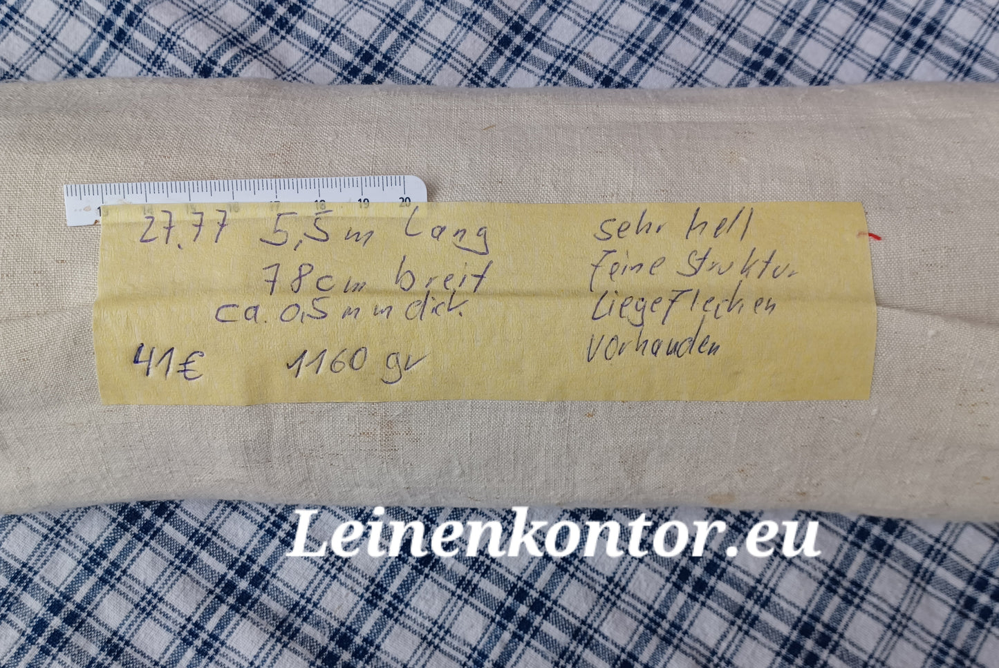 27.77 (5,5m x 0,78m x 0,5mm) Altes Bauernleinen Landhaus Leinenstoff Leinenballen