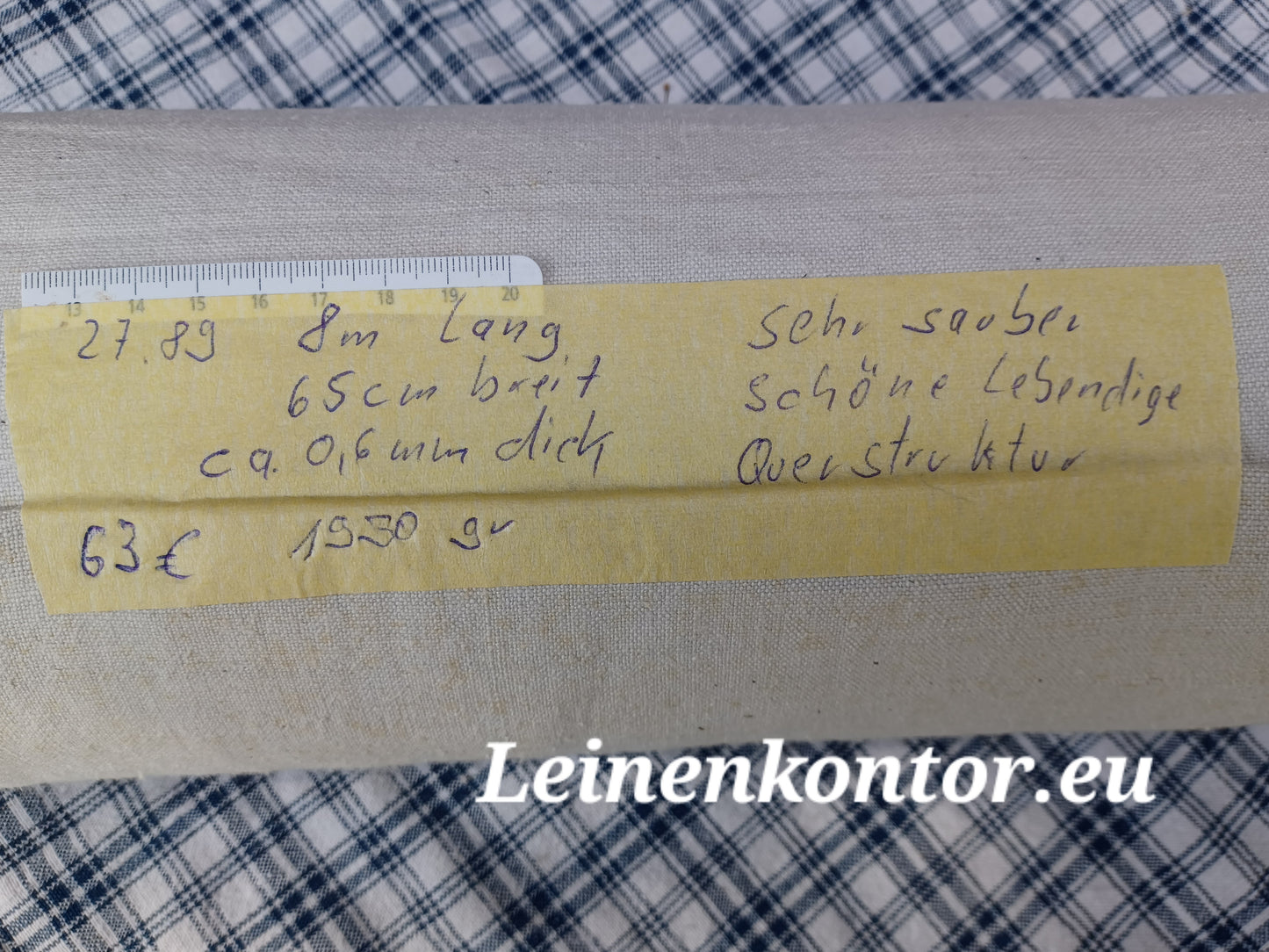 27.89 (8m x 0,65m x 0,6mm) Altes Bauernleinen Landhaus Leinenstoff Leinenballen