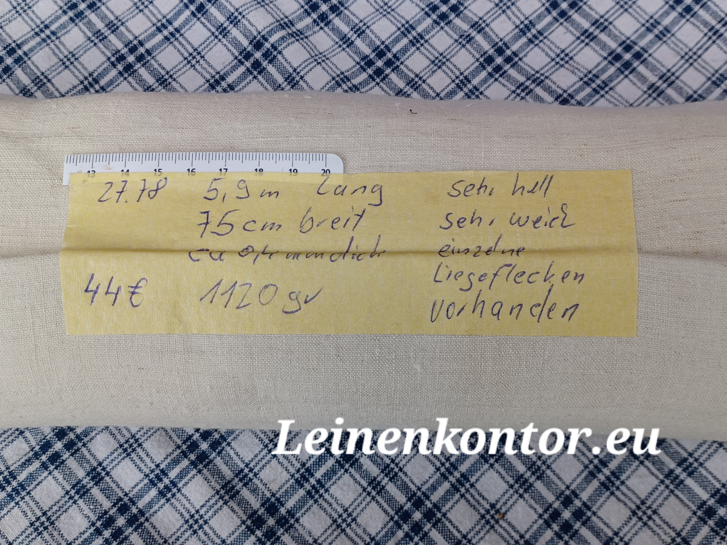 27.78 (5,9m x 0,75m x 0,4mm) Altes Bauernleinen Landhaus Leinenstoff Leinenballen