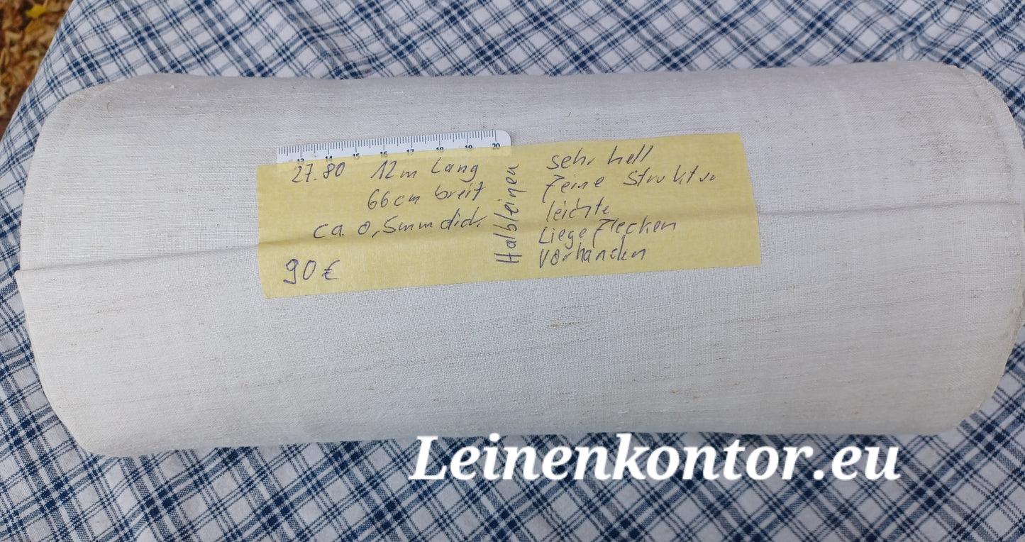 27.80 (12m x 0,66m x 0,5mm) Halbleinen Altes Bauernleinen Landhaus Leinenstoff Leinenballen