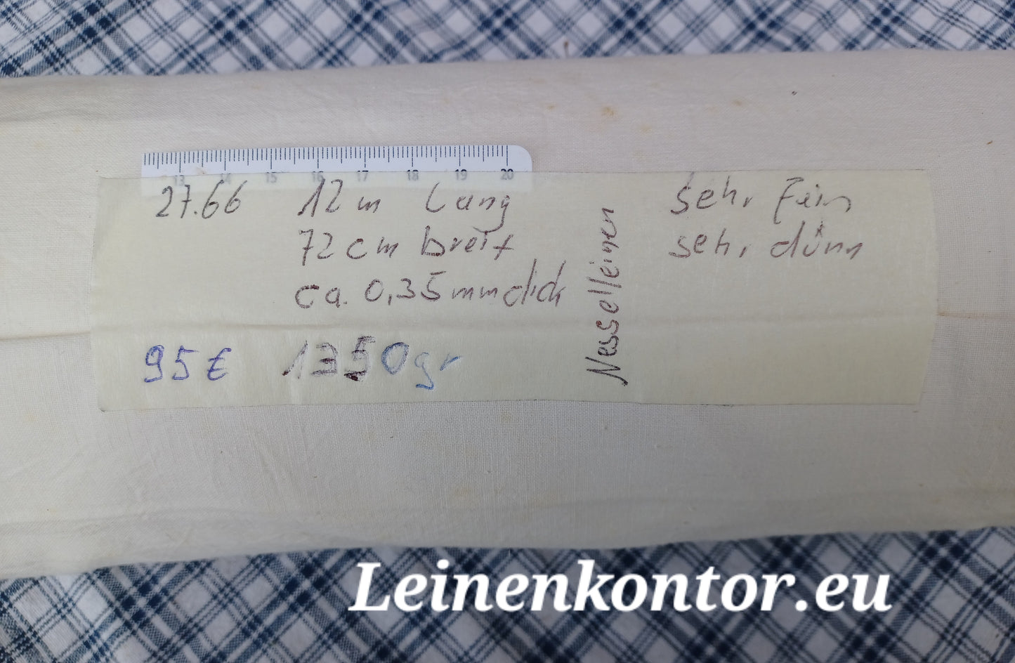 27.66 (12m x 0,72m x 0,35mm) Nesselleinen Altes Bauernleinen Landhaus Leinenstoff Leinenballen