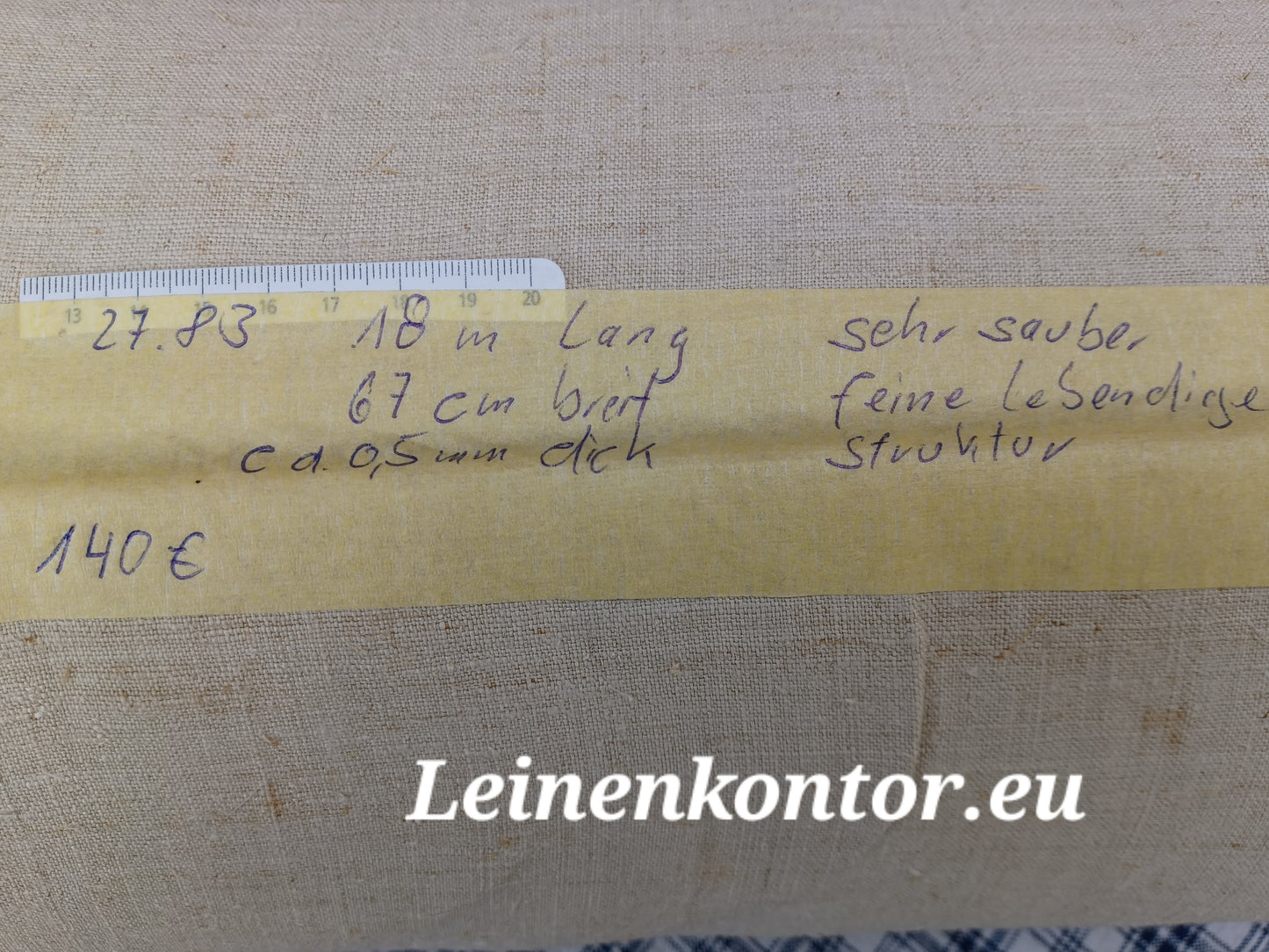 27.83 (18m x 0,67m x 0,5mm) Altes Bauernleinen Landhaus Leinenstoff Leinenballen