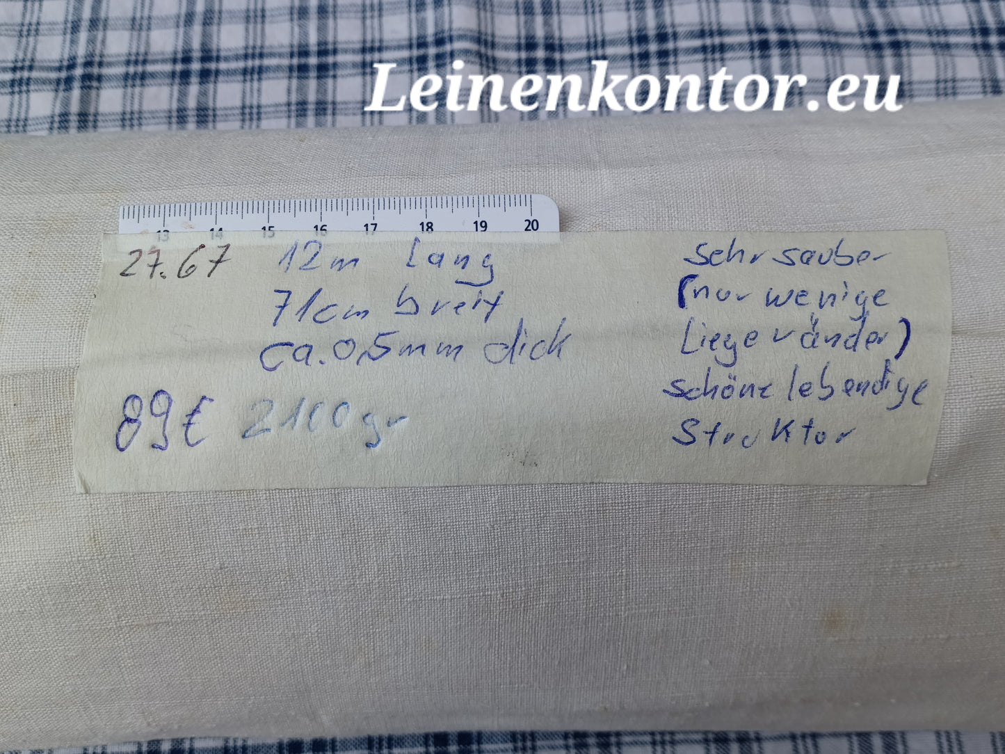27.67 (12m x 0,71m x 0,5mm) Altes Bauernleinen Landhaus Leinenstoff Leinenballen
