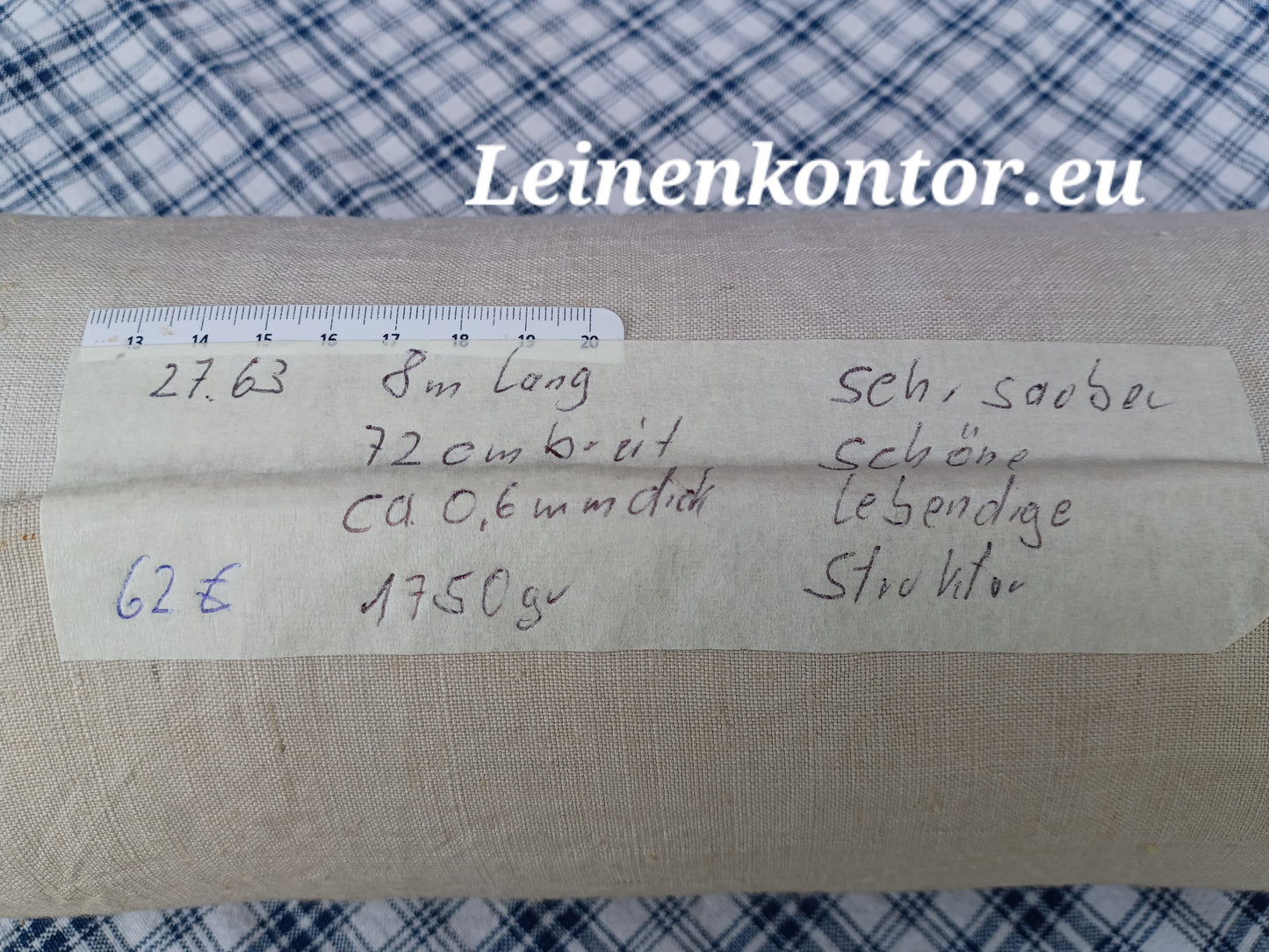 27.63 (8m x 0,72m x 0,6mm) Altes Bauernleinen Landhaus Leinenstoff Leinenballen