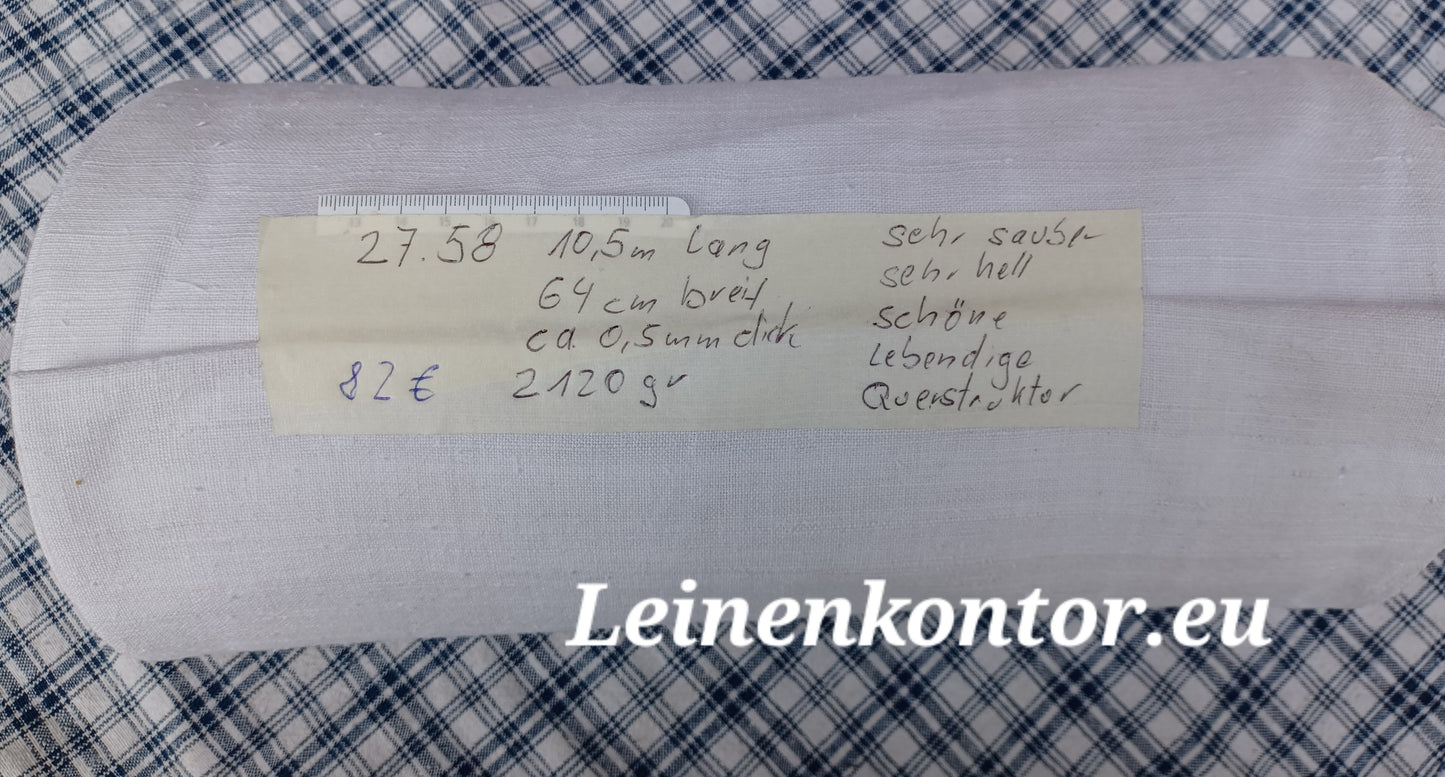 27.58 (10,5m x 0,64m x 0,5mm) Altes Bauernleinen Landhaus Leinenstoff Leinenballen