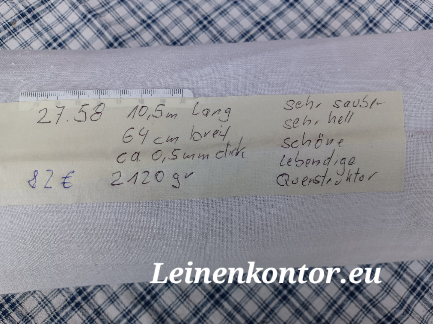 27.58 (10,5m x 0,64m x 0,5mm) Altes Bauernleinen Landhaus Leinenstoff Leinenballen