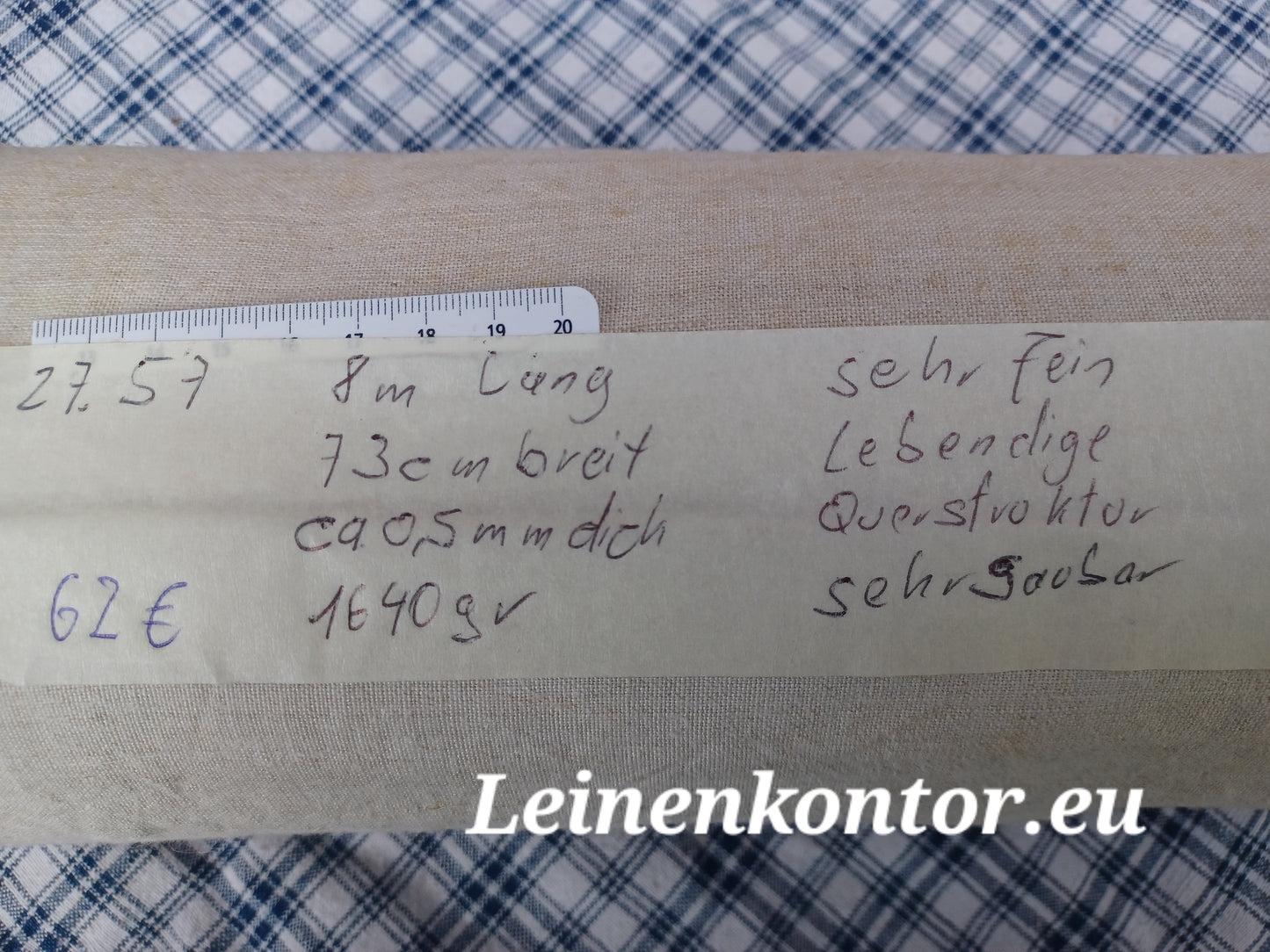 27.57 8m x 0,73m x 0,5mm) Altes Bauernleinen Landhaus Leinenstoff Leinenballen