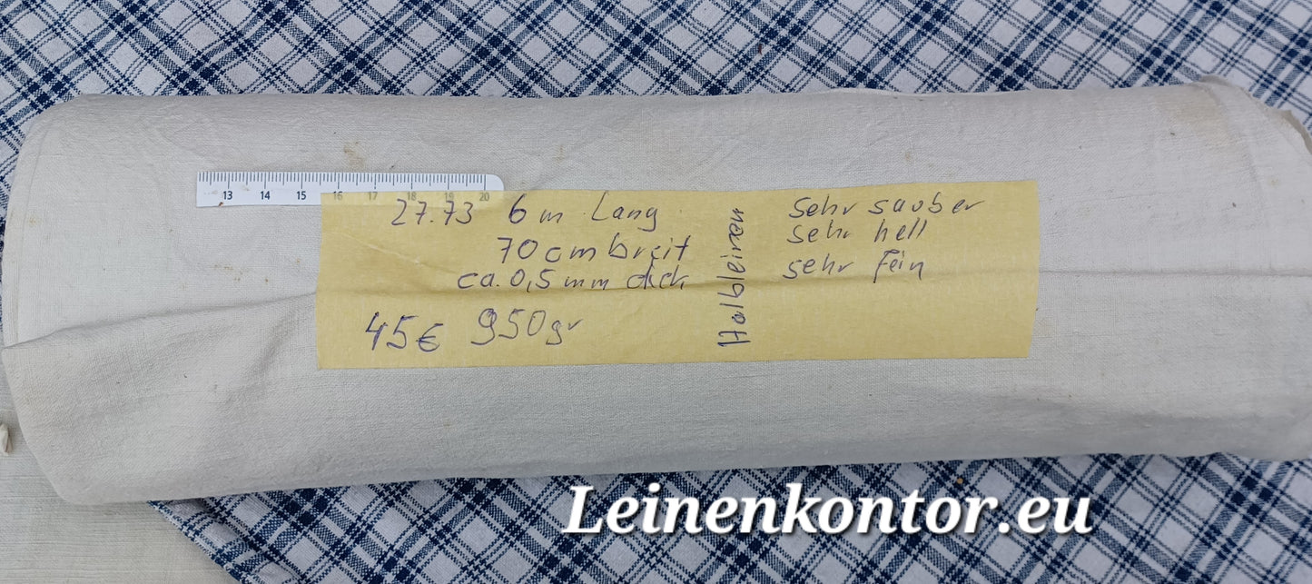 27.73 (6m x 0,70m x 0,5mm) Altes Bauern Leinen Landhaus Leinenstoff Leinenballen