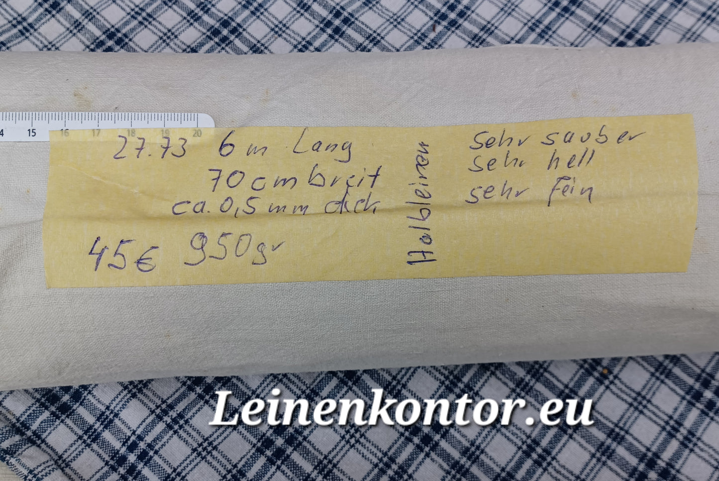 27.73 (6m x 0,70m x 0,5mm) Altes Bauern Leinen Landhaus Leinenstoff Leinenballen