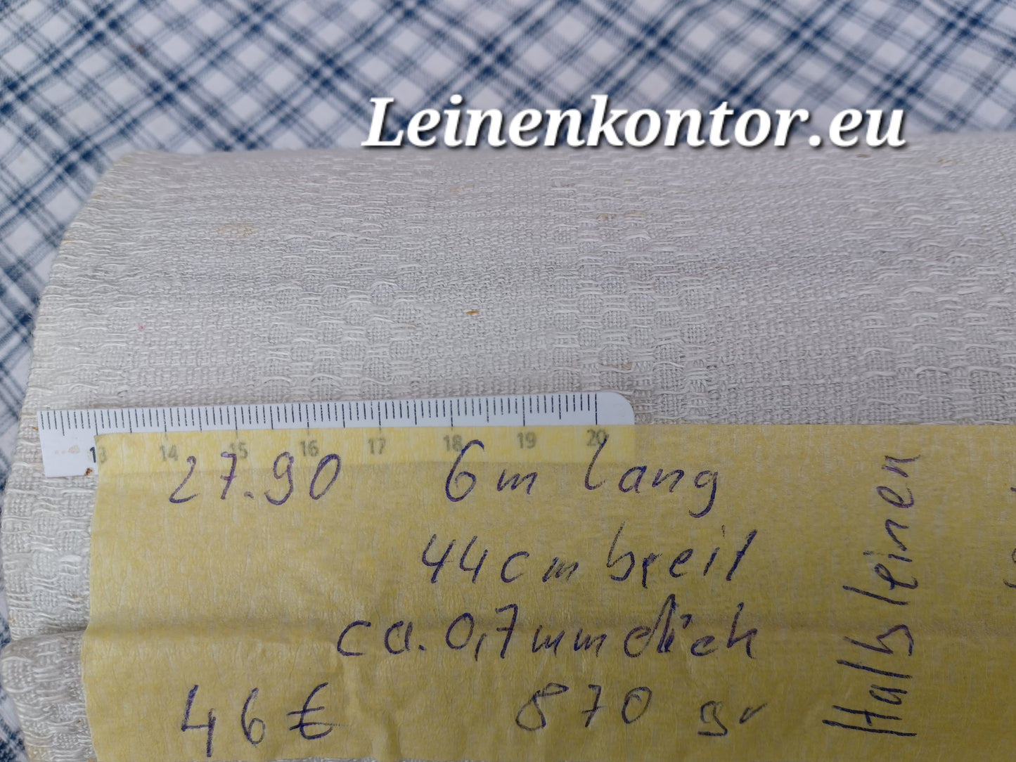 27.90 (6m x 0,44m x 0,7mm) Halbleinen Altes Bauernleinen Landhaus Leinenstoff Leinenballen