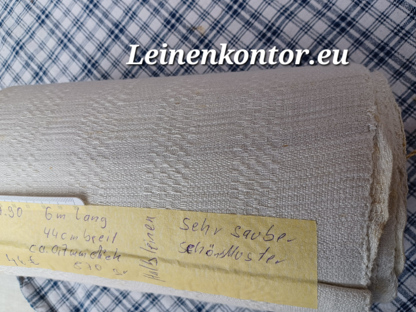 27.90 (6m x 0,44m x 0,7mm) Halbleinen Altes Bauernleinen Landhaus Leinenstoff Leinenballen