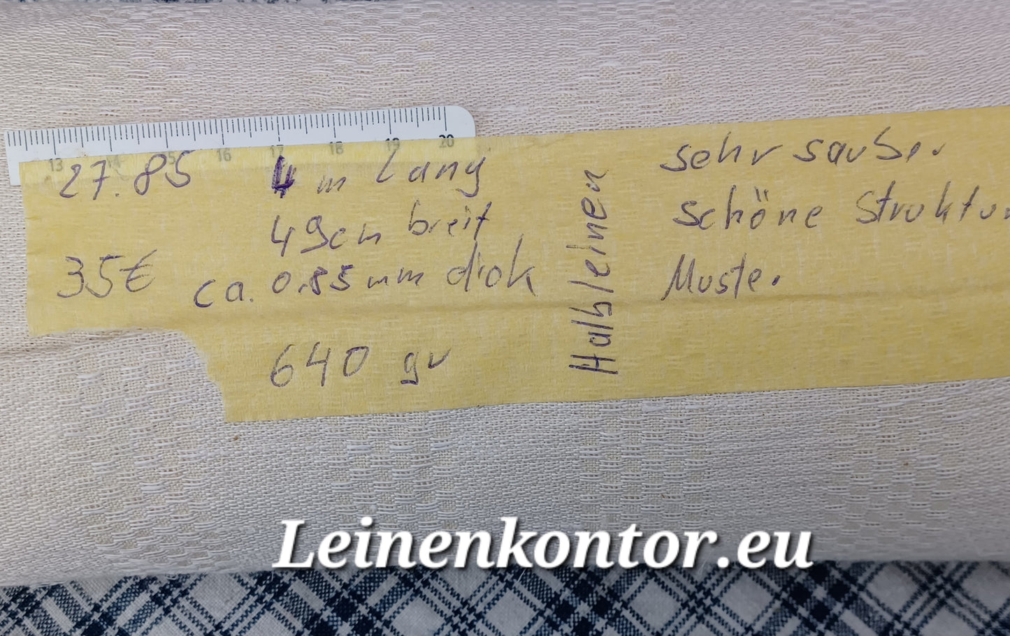 27.85 (4m x 0,49m x 0,85mm) Halbleinen Leinen Landhaus Leinenstoff Leinenballen