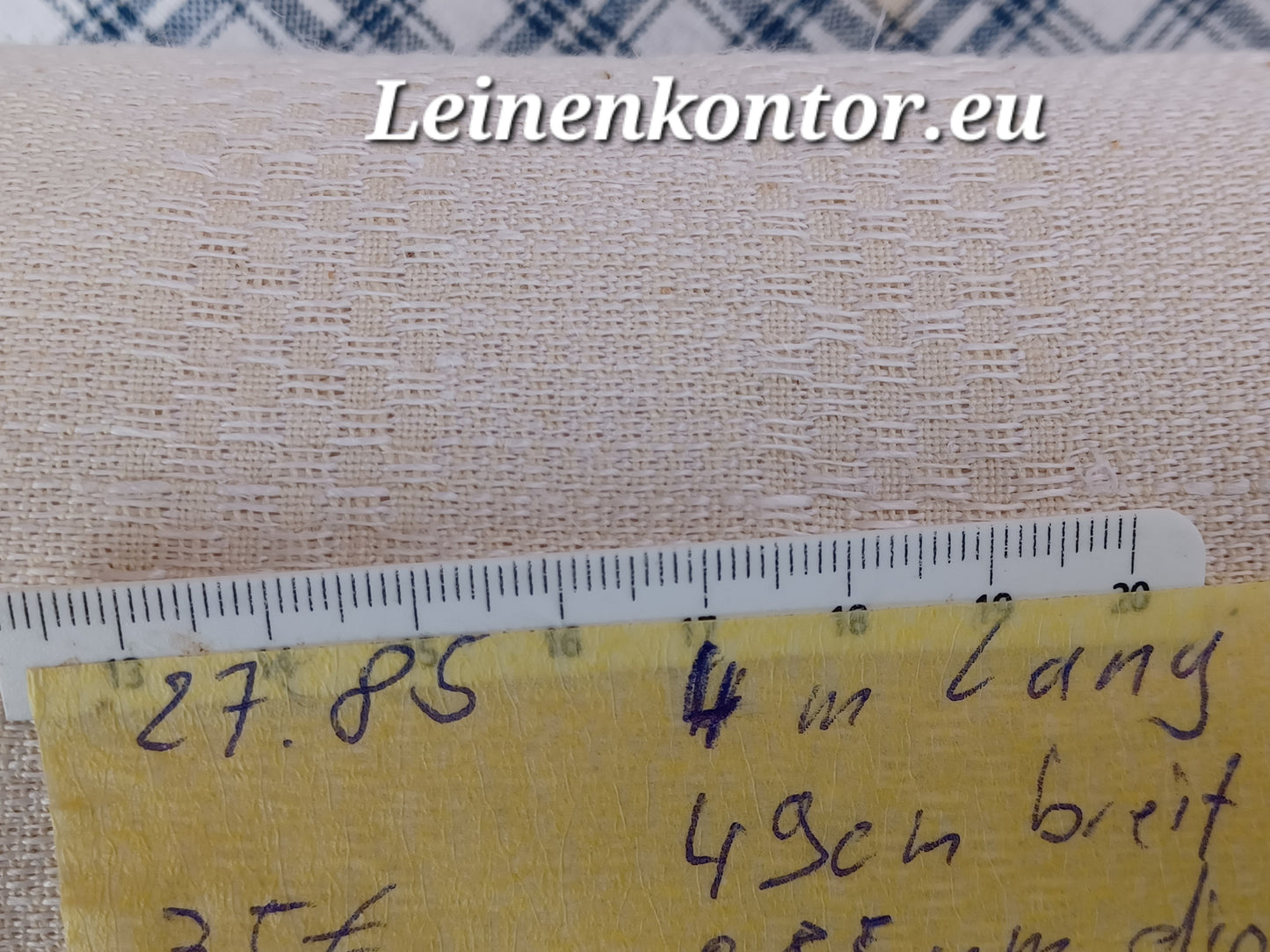 27.85 (4m x 0,49m x 0,85mm) Halbleinen Leinen Landhaus Leinenstoff Leinenballen