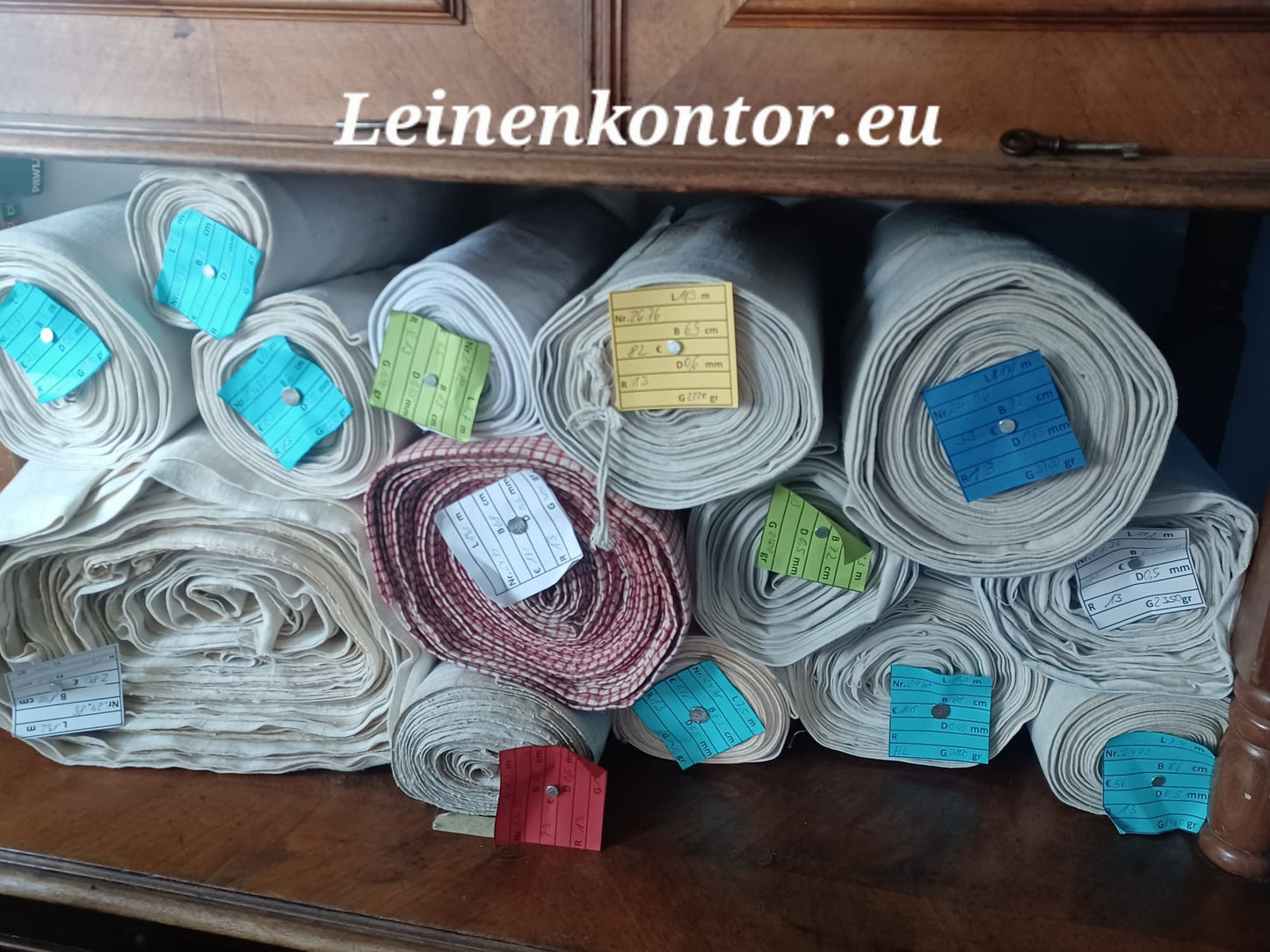 27.77 (5,5m x 0,78m x 0,5mm) Altes Bauernleinen Landhaus Leinenstoff Leinenballen