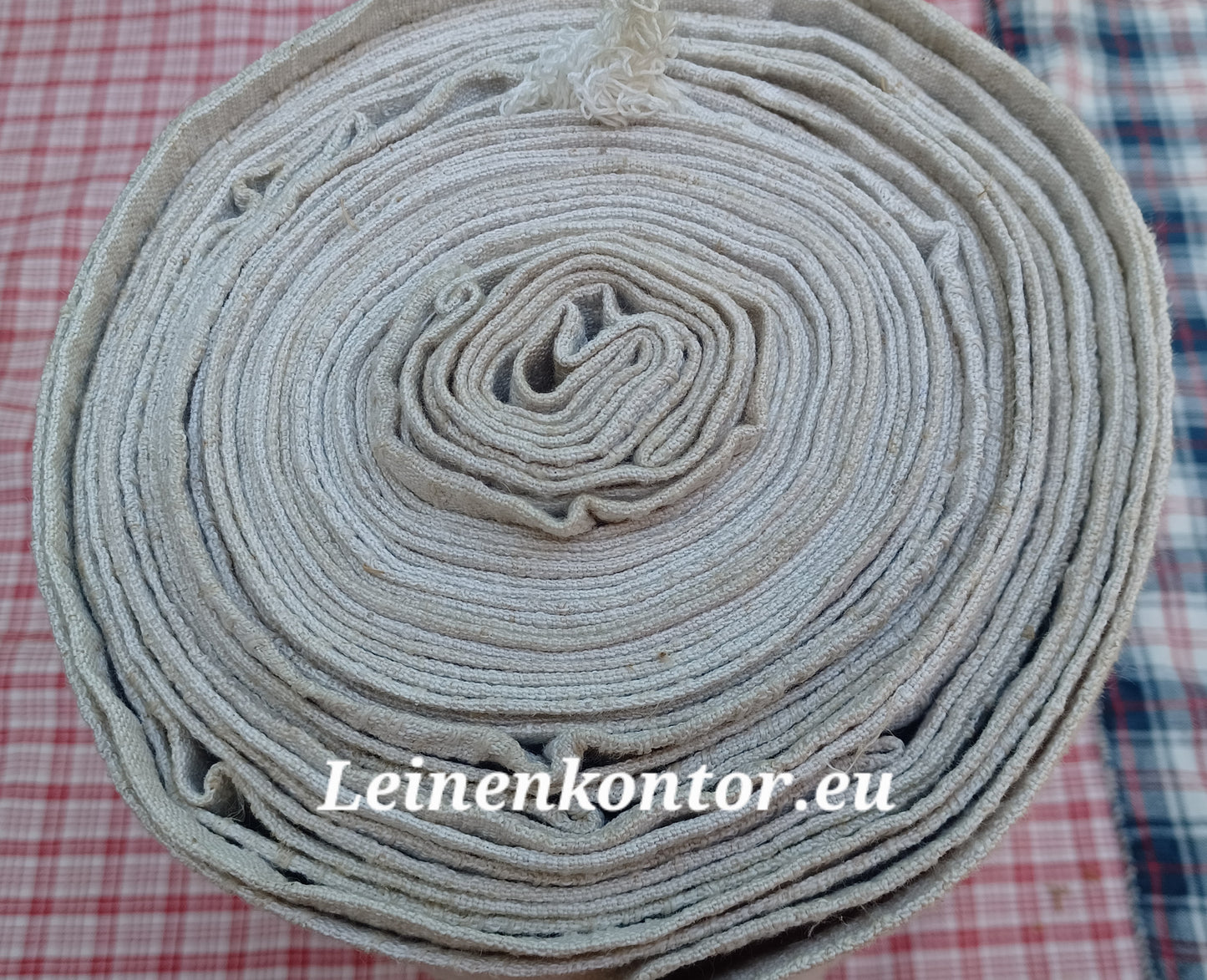 27.01 (11,7m x 0,64m x 0,65mm, 2280gr) Halbleinen, Altes Bauernleinen Landhaus Leinenstoff Leinenballen