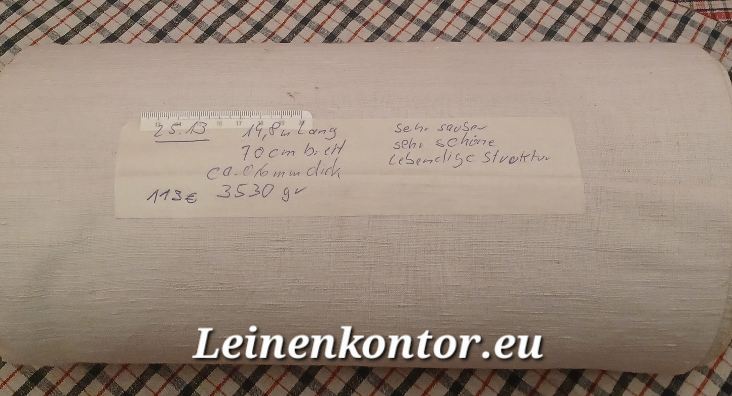 25.13 (14,8m x 0,70m x 0,6mm) Leinen Landhaus Leinenstoff Leinenballen