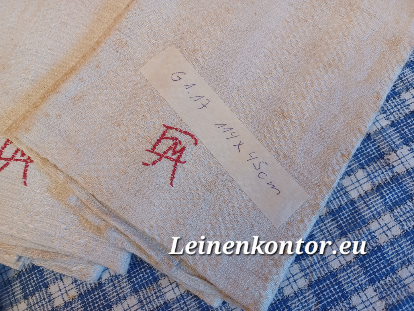 G1.17 (114cm x 45cm) Halbleinenhandtücher Geschirrhandtuch Altes Bauerleinen Landhaus Leinenstoff Leinenhandtücher